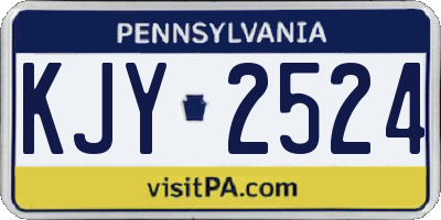 PA license plate KJY2524
