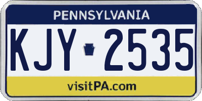 PA license plate KJY2535