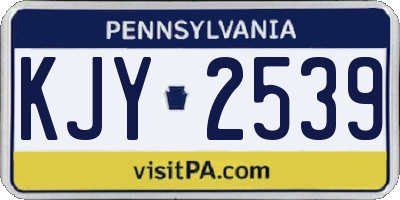 PA license plate KJY2539