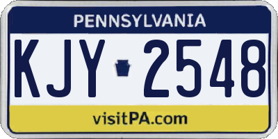 PA license plate KJY2548