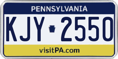 PA license plate KJY2550