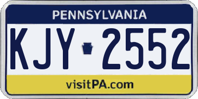 PA license plate KJY2552