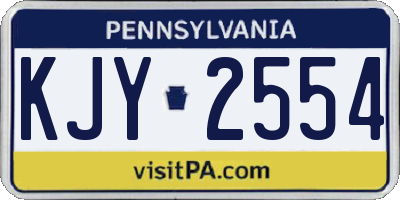 PA license plate KJY2554