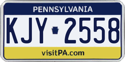 PA license plate KJY2558
