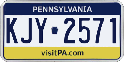 PA license plate KJY2571