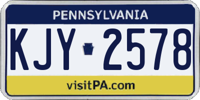 PA license plate KJY2578