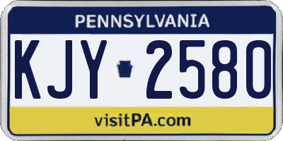 PA license plate KJY2580