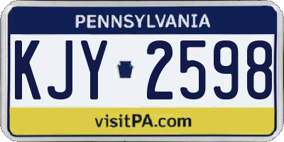 PA license plate KJY2598
