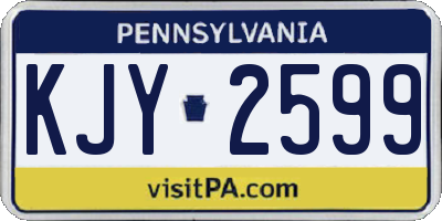 PA license plate KJY2599