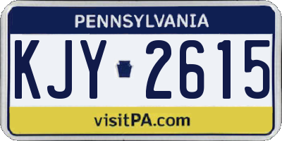 PA license plate KJY2615