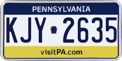 PA license plate KJY2635