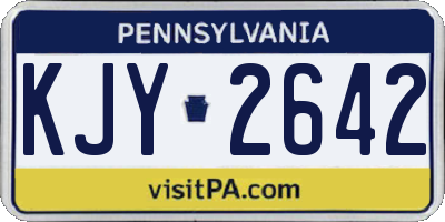 PA license plate KJY2642
