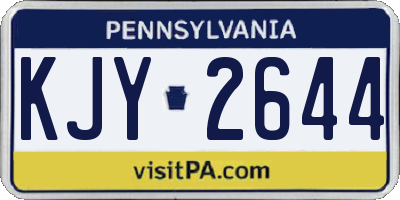PA license plate KJY2644