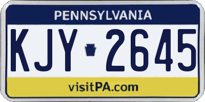 PA license plate KJY2645