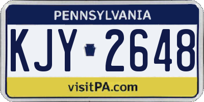 PA license plate KJY2648