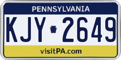 PA license plate KJY2649