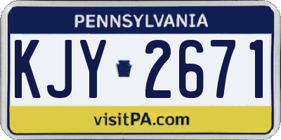 PA license plate KJY2671