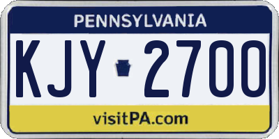 PA license plate KJY2700