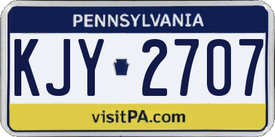 PA license plate KJY2707