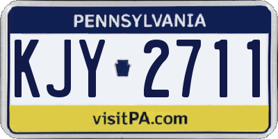 PA license plate KJY2711
