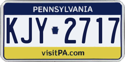 PA license plate KJY2717