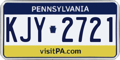 PA license plate KJY2721