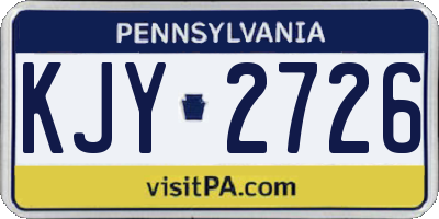 PA license plate KJY2726