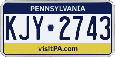 PA license plate KJY2743