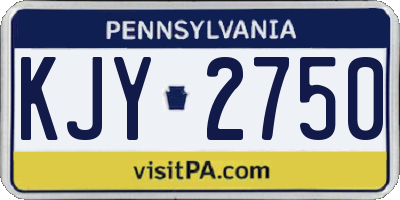 PA license plate KJY2750