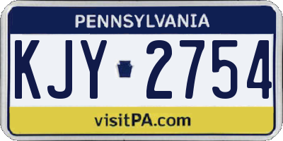 PA license plate KJY2754