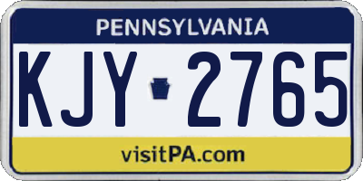 PA license plate KJY2765