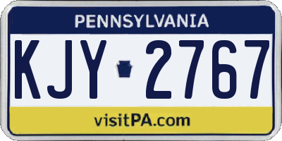 PA license plate KJY2767