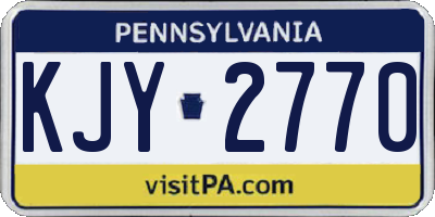 PA license plate KJY2770