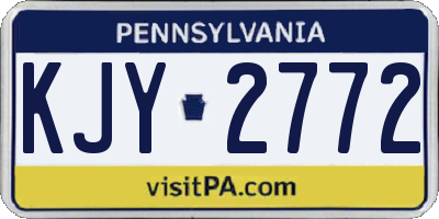 PA license plate KJY2772