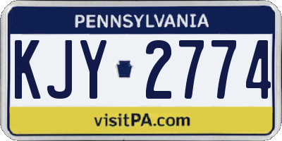 PA license plate KJY2774