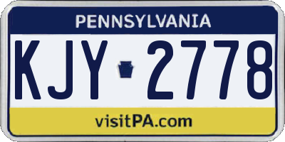 PA license plate KJY2778