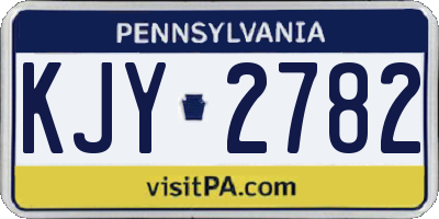 PA license plate KJY2782