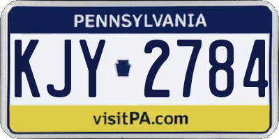PA license plate KJY2784
