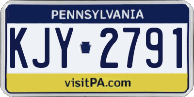 PA license plate KJY2791