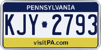 PA license plate KJY2793