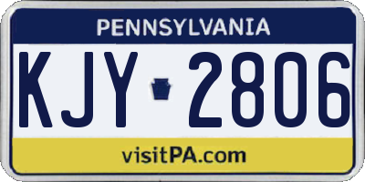 PA license plate KJY2806