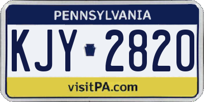 PA license plate KJY2820