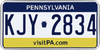 PA license plate KJY2834