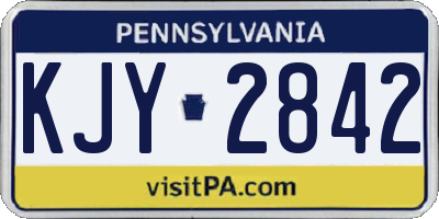 PA license plate KJY2842