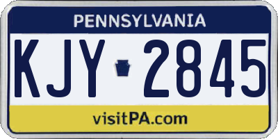 PA license plate KJY2845