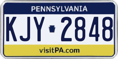 PA license plate KJY2848