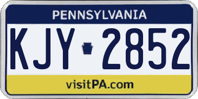 PA license plate KJY2852