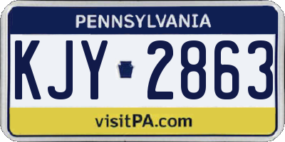 PA license plate KJY2863