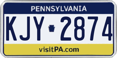 PA license plate KJY2874