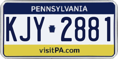 PA license plate KJY2881